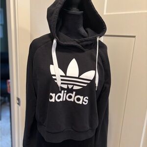 Adidas Black and White cropped Sweatshirt Iconic Logo